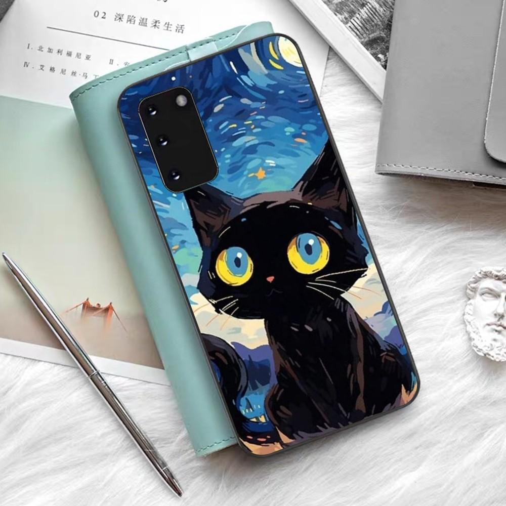 Starry Sky Cat Phone Case For Samsung S 9 10 20 21 22 23 30 23 24 Plus Lite Ultra FE S10lite Fundas