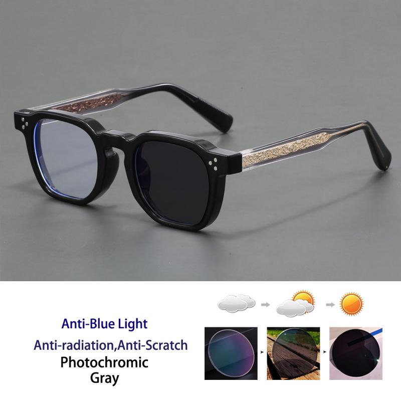 High-Quality Acetate Fiber Board Retro Small Frame Glasses For Men And Women Blue Light Blocking Photochromic Reading Glasses