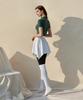 Debiweeo Air Fit Collar Crop Short Sleeve Devi-T0075-Deep Green