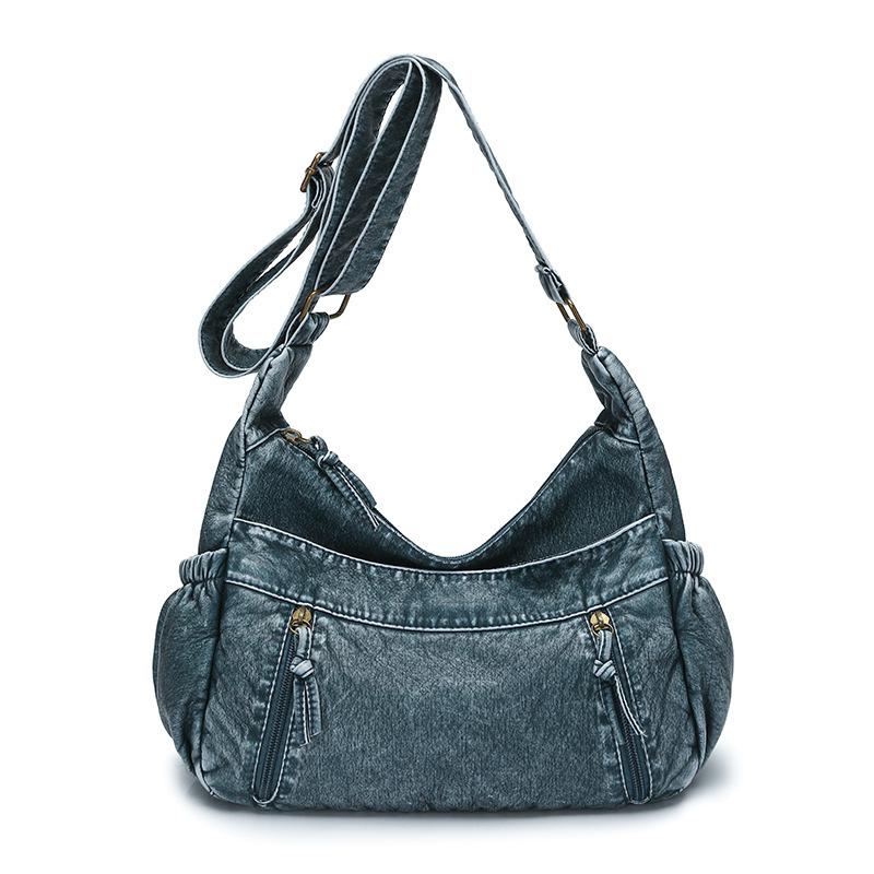 PU Women s Bag Large Capacity Tote Bag Shoulder Bag Commuter Crossbody Bag синий