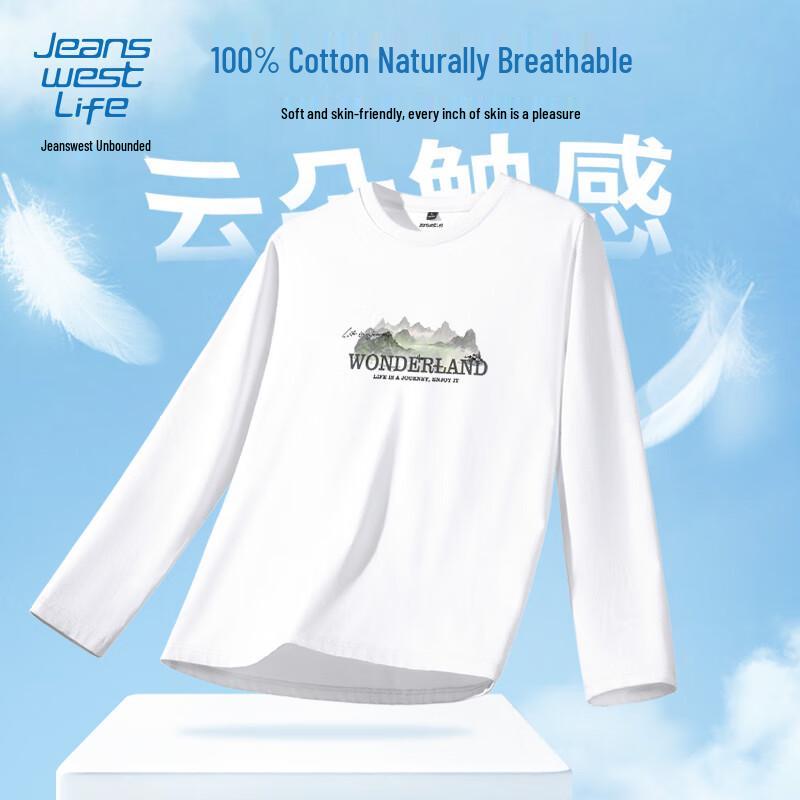 JEANSWEST LIFE Men s 100% Cotton Crew Neck Long Sleeve T-Shirt 4XL