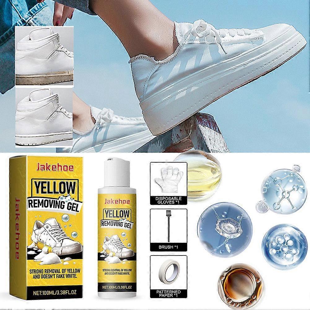 White Shoe Cleaner Kit Whitening Cleaning Gel Oxidation Removes Dirt Shoe Clean