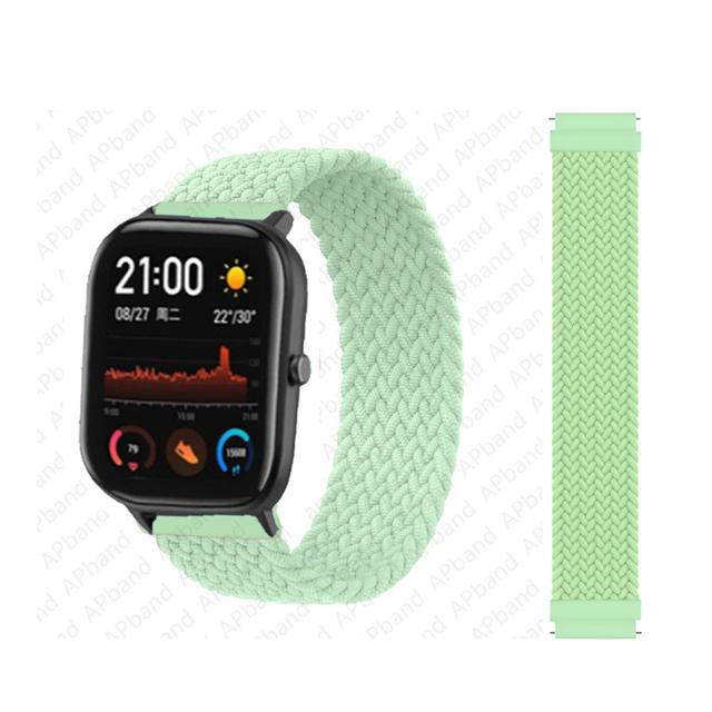 20mm 22mm Uhrenarmbänder für Amazfit GTS/4/3/2/2e/GTS2 Mini/GTR 4/3 pro/GTR2/2e/2 Geflochtenes Solo-Loop-Armband Amazfit bip 6 5 Band