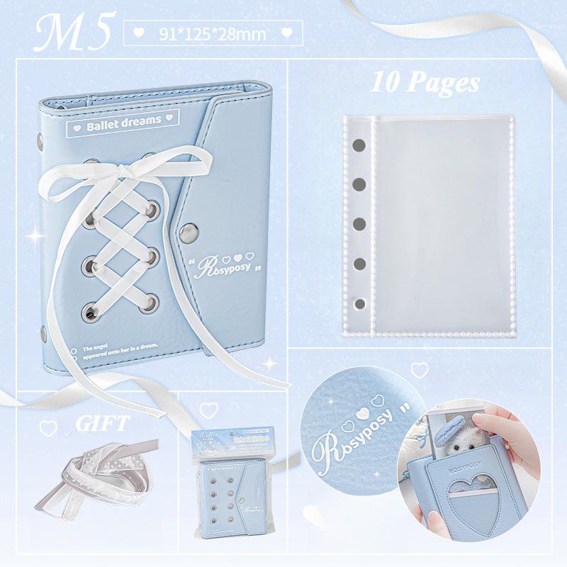 Ballet Series PU Leather Photocard Binder M5 Mini Card Collection Book for 3 Inch Kpop Photocard Sleeves Kawaii Photo Album New