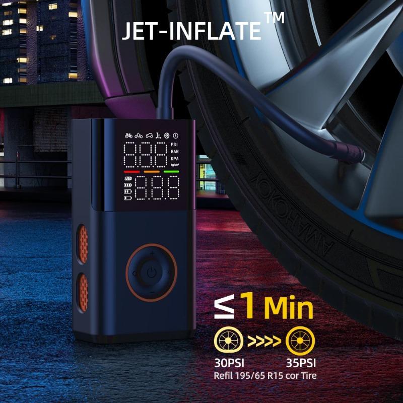 Car Wireless Air Pump Tire Inflation Portable Tyre Ball Inflator  Electric for Cars Motorcycle Bicycle Color-gradient Light