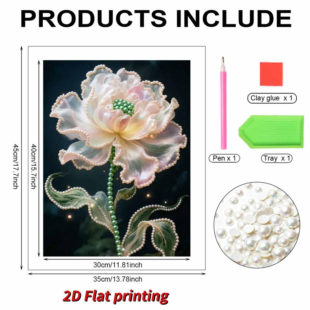 DIY Pearl Painting Set Beautiful Flowers Pattern Home Decoration Handmade Sticky Diamond Creative Canvas Pearl Art Painting Crafts Perfect Gift