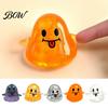 Tactile Fidget Toys Halloween Ghost Stress Relief Toy, Soft Spooky Squeeze Sensory Cartoon Party Favors for Adults and Kids
