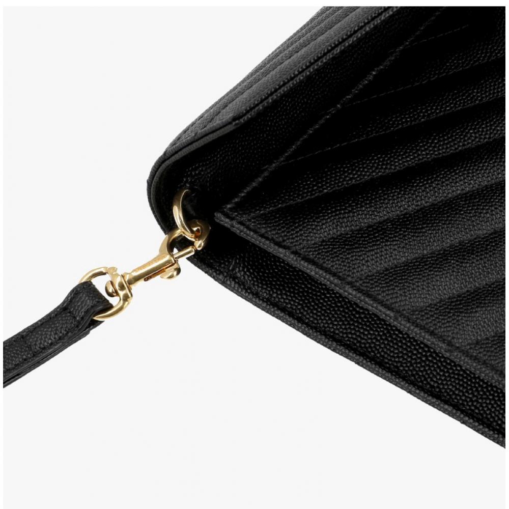Saint Laurent Cassandra Monogram Matelassé Steppung Gold Clutch Tasche Bow01 1000