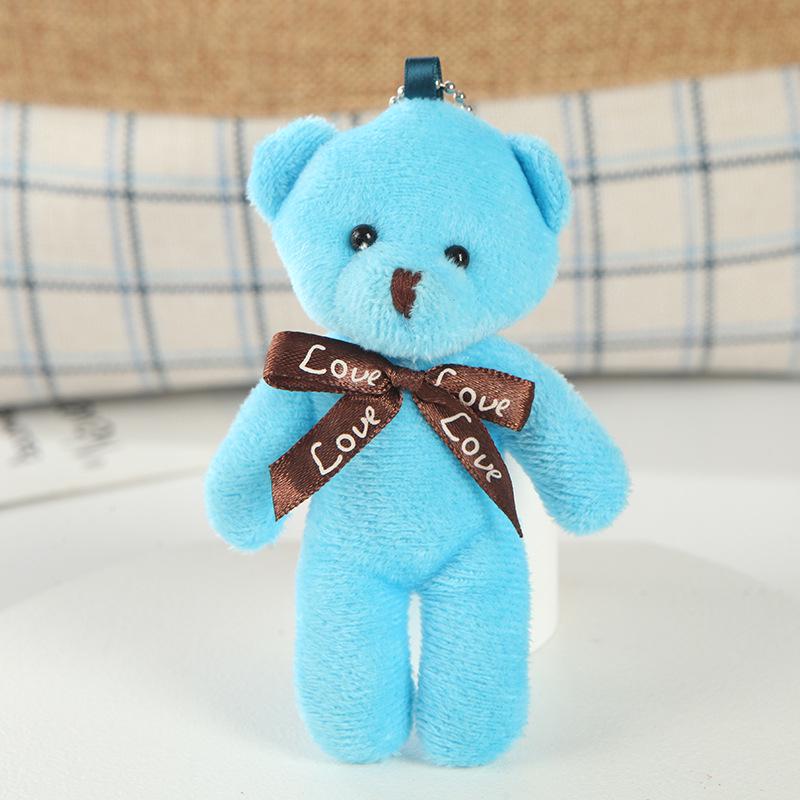 One-piece Teddy Bear Pendant Keychain with Bow Tie - Plush Toy Doll.