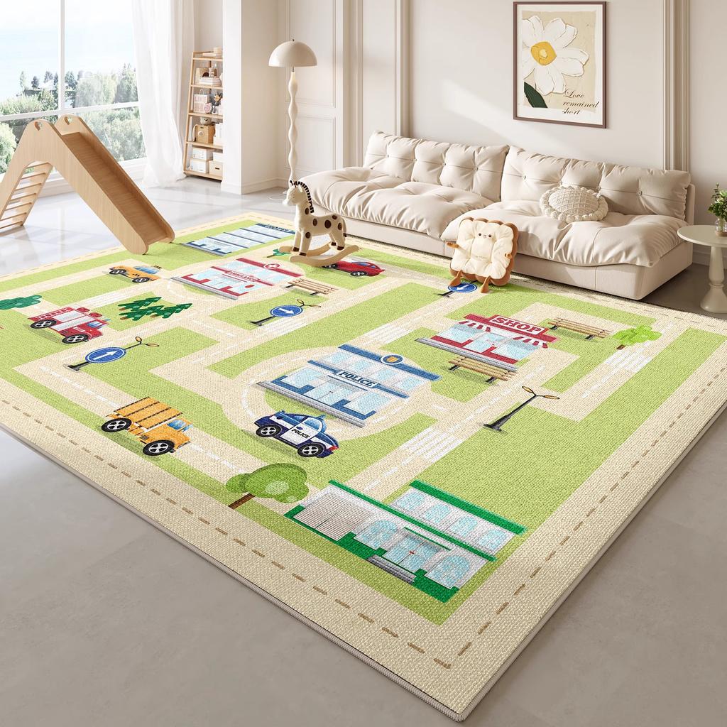 Cartoon Style Bedroom Decor Carpet Large Area Carpets for Living Room Thicken Plush Baby Crawling Mat Fluffy Soft Children's Rug