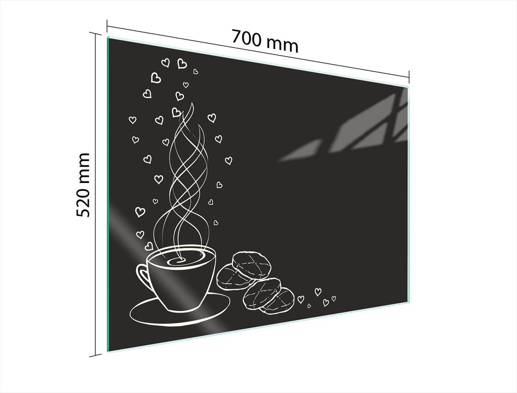 SZKLANA PŁYTA OCHRONNA NA KUCHENKĘ 70x52 KAWA