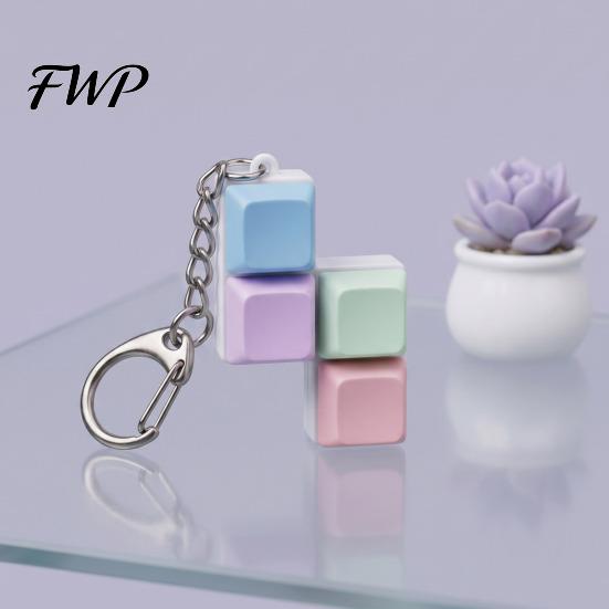Office Stress Relief Colorful Keyboard Fidget Toys Mechanical Button Clicker Keychain Fingertip Sensory Toy Creative Decompress for Adults Work