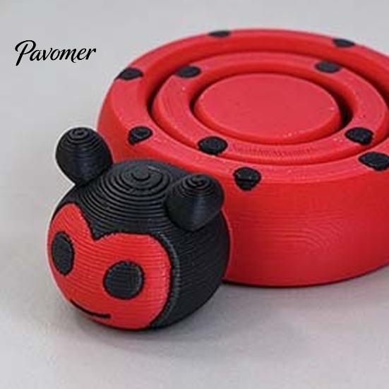 3D Printed Ladybug Figurine Spinning Figurine, Stress Relief Rotating Turtle Fidget Toy Toy, Animal Shape Desk Decoration for Home Office Sensory