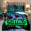 Videospiele Bettwäscheset Herren ,Gamecontroller Bettdeckenbezug mit Kissenbezügen für Jungen,Druck Spielen Duvet Cover Set Jugendliche