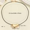 European and American Popular Style Korean Velvet Metal Peach Heart Necklace High-end Light Luxury Sweater Chain