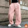 Men's Oversized Straight Leg Lined Sweatpants with Drapey Fit for Athletic Casual Wear