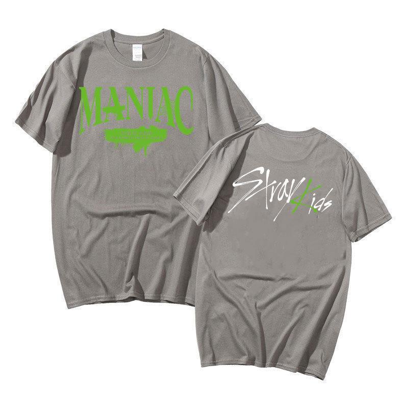 Singer Group Straykids Around Harajuku Print Fashion Men'S And Women'S T-Shirts Tops Short Sleeves