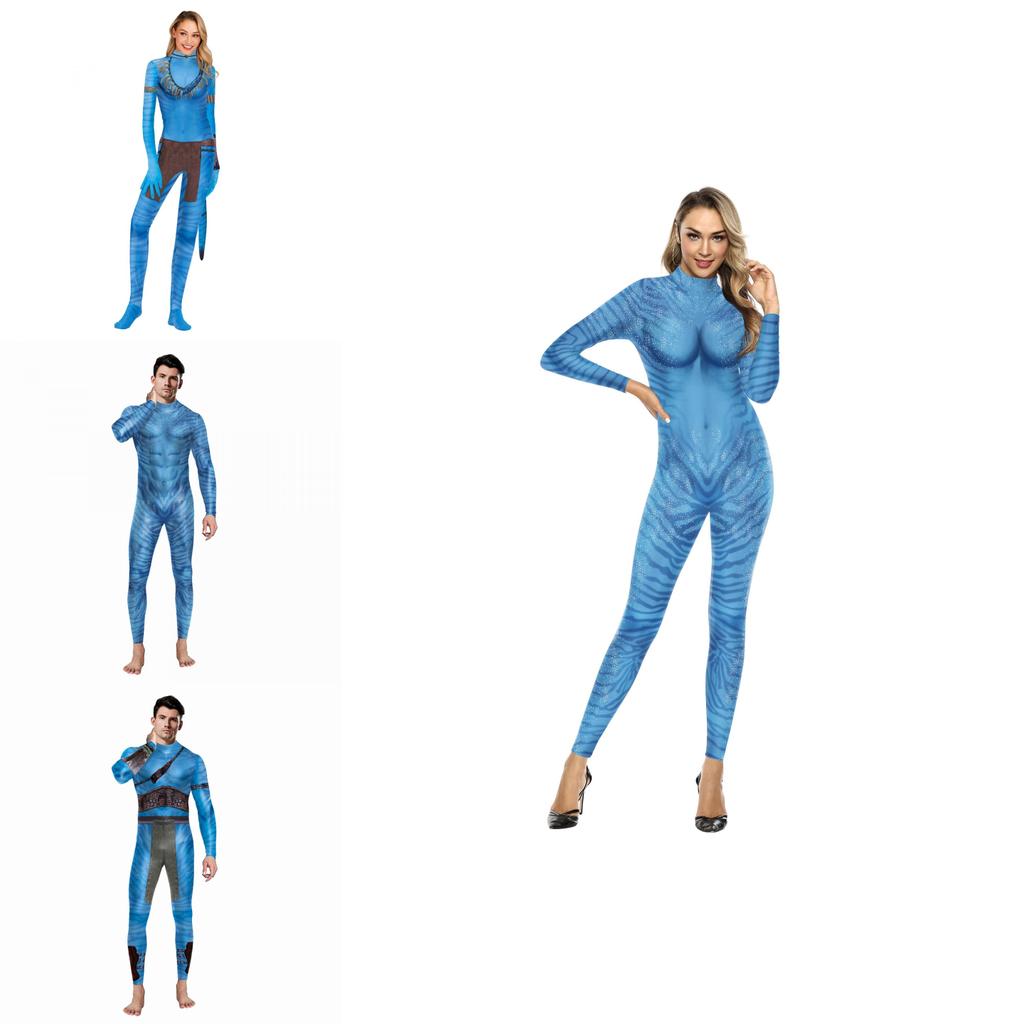 Avatar Inspired Halloween Costume Milk Silk Bodysuit For Fantasy Role Play