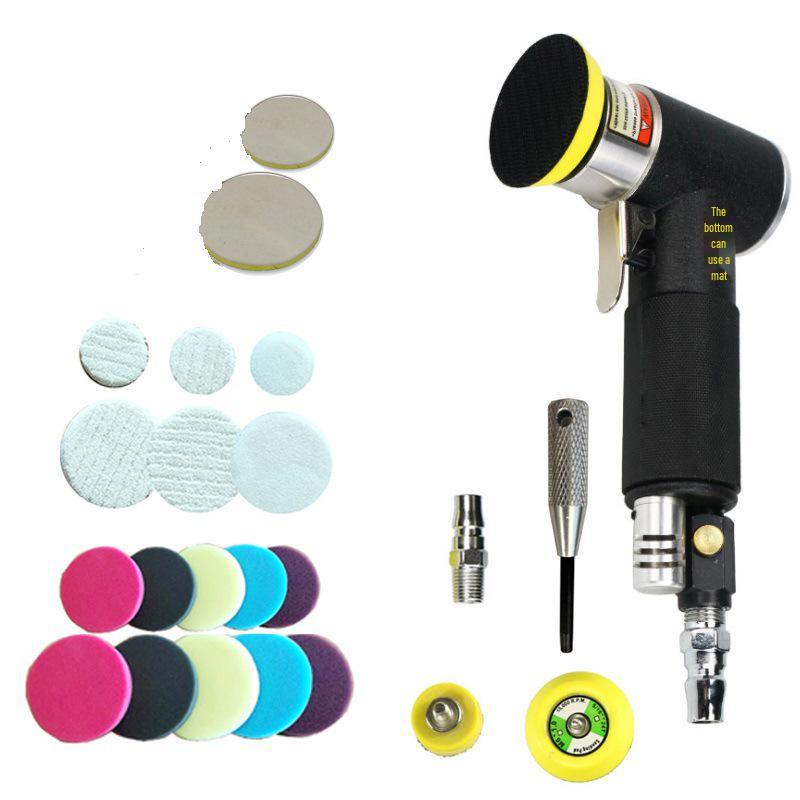 2 to 3-inch Mini Pneumatic Sandpaper Grinder & Polisher with Cleaning Brush Attachment
