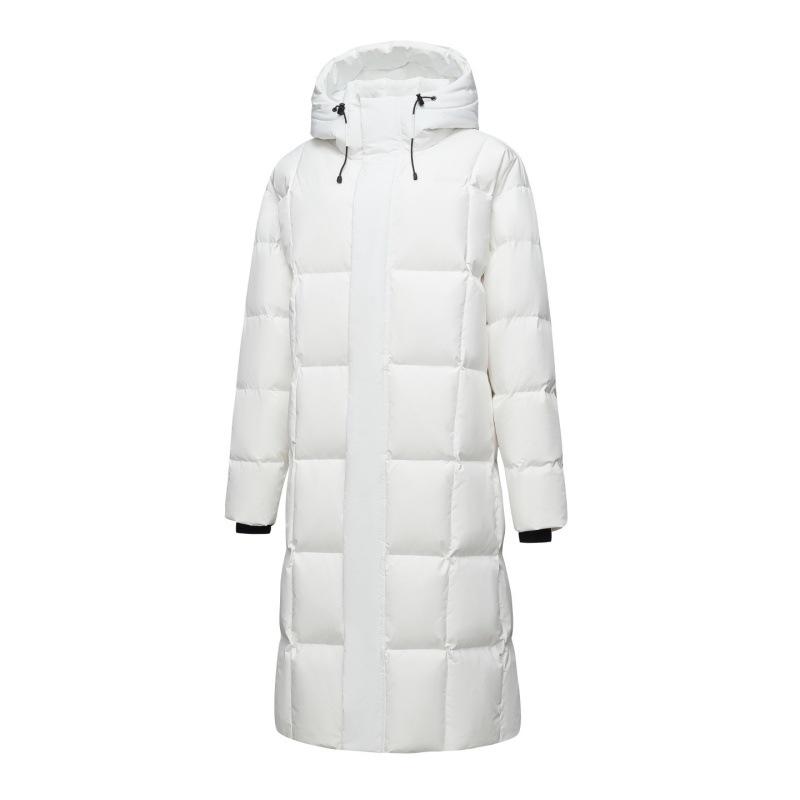 2025 Trendige Lange Herren-Winterdaunenjacke - Weiße Entendaune, Lässiger Hongkong-Stil, Einfarbig, Warme Oberbekleidung