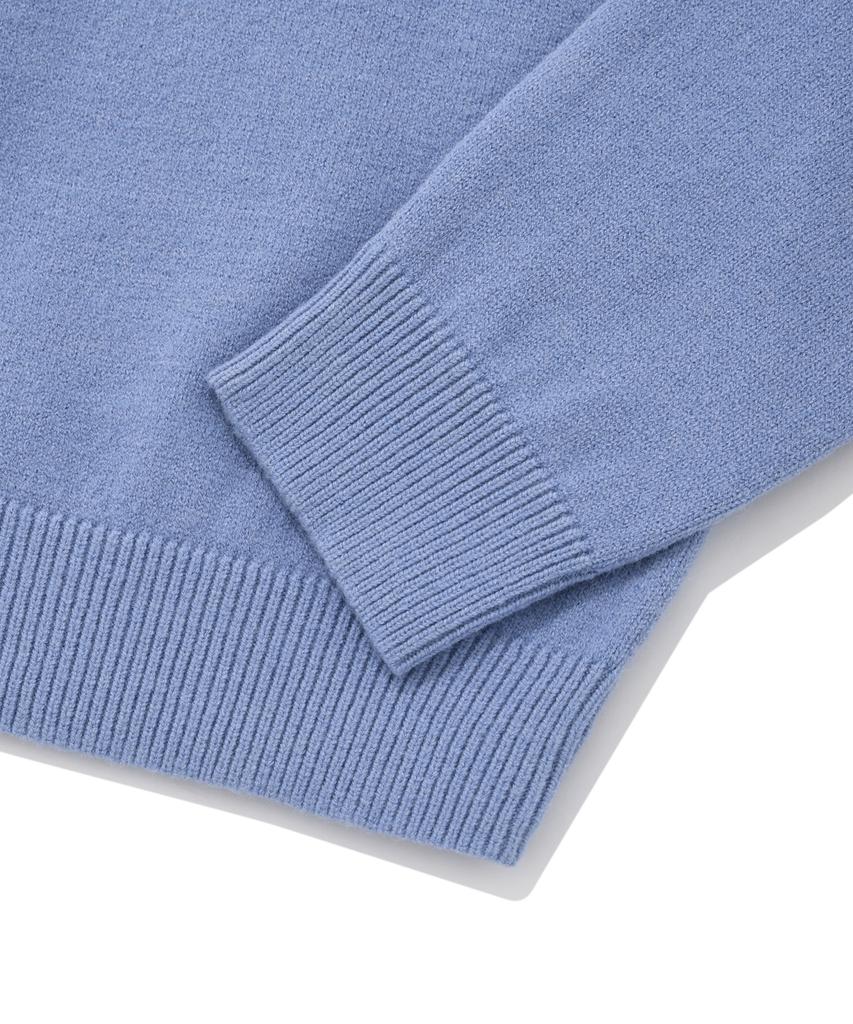 COVERNAT WOMAN Crop C Logo Turtleneck Knit Blue