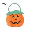 Soft Plush Halloween Tote Pumpkin Bucket, Cute Trick-or-Treat Bag, for Kids Candy Basket with Handle Girls Boys Party Favors Festive Gift Bag Children