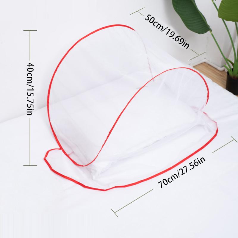 Summer Head Net Cover Mosquito Net Folding Bed Tent Breathable Mesh Canopy Travel Sleeping Camping Bedroom Anti-Mosquito Fly Net