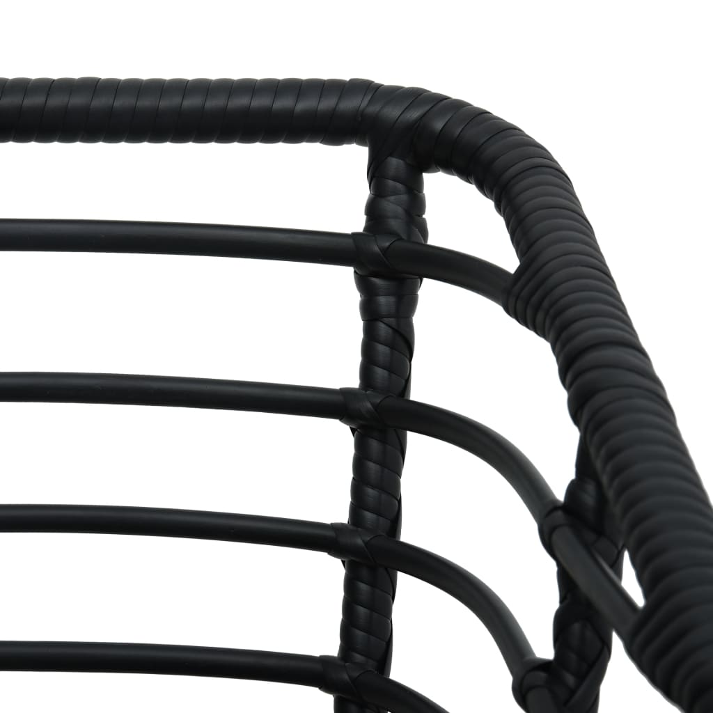 Garden Chairs 2 pcs with Cushions Poly Rattan Black