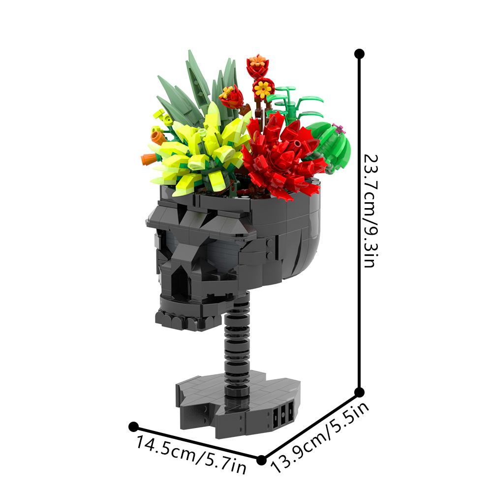 

Gobricks MOC Skull Roses Bouquet Bricks Model Gothic Crow Skull Flowers Decorate Building Blocks Gothic Cross Assembly Toys Gift PDF instruction