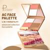 Four-in-one Multi-functional Facial Palette Pearlescent Matte Highlight Blush Concise Tray Waterproof Velvet Eye Shadow Palette