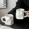 Unique Elegant Twist Design Ceramic Coffee Mug Couple Set For Women Girls Romantic Gift Home Office Daily Use Minimalist