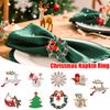 1PC Christmas Aesthetic Napkin Ring Cartoon Alloy Ritual Sense Metal Multi-element Napkin Clasp Creativity Table Setting