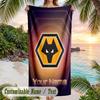Beach Towel Wolverhampton Wanderers Football Print Custom Name Text Soft Towel for Swimming Pool