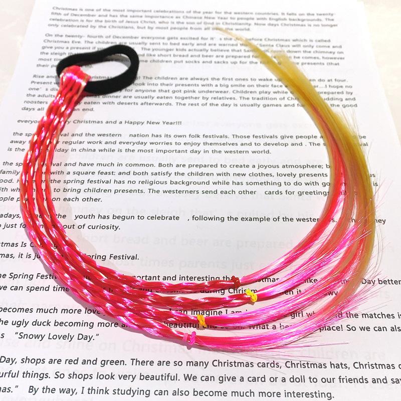 Girls Princess Fashion Wig with Braids Hair Ring Children's Style Baby Girls Little Girls Headdress