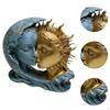 Figurina Luna Blu Sole Dorato Scultura d'Arte Moderna Oggetti da Collezione Ornamento da Tavolo per Anniversario