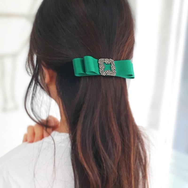 RACOHA Color Elizabeth Ribbon Hair pin Color satin cubic ribbon pin