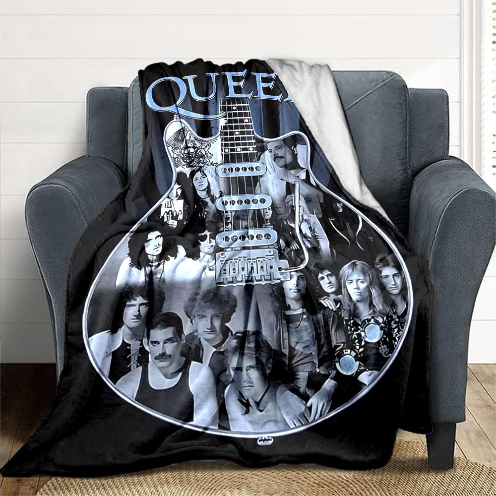 1pc Queen Band Flannel Blanket, Soft Skin Friendly with Digital Printing, Various Sizes Available for Family, Friends, Birthday