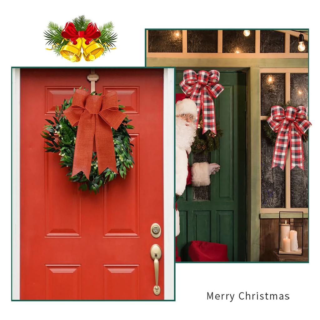 3Pcs Portable Xmas Bow-knot Interior Decoration Bow Christmas Bows Holiday Decorative Lightweight Party Accessories