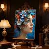 DIY The Girl Wearing A Headpiece Pearl Art Painting for Home Wall Decor Arts Craft  for Adults/Beginners Gift Idea Home Decor Without Frame
