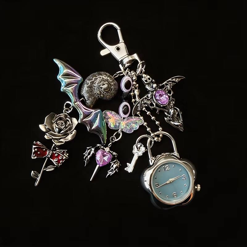 Chaîne de Montre à Gousset Creuse Design Steampunk Horloge Pendentif Collier Vintage Bijoux Montre Hommes Femmes Sac Cadeau Breloque bleu