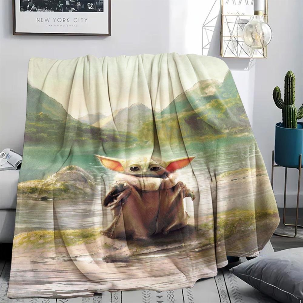 Cute Green Creature Lake Blanket Home Decor Suitable For All Seasons Outdoor Plush Blanket Bedroom Digital Printing