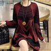 Sweater for Women Oversize Thickened Round Neck Pullover Warm Knitted Stretchy Long Sleeve Sweater Tops