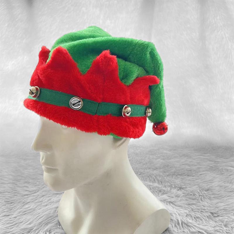 Festive Red & Blue Elf Bell Hat for Christmas Parties & Masquerades