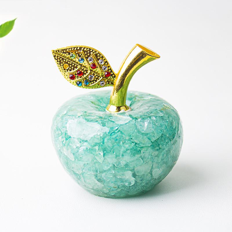 Resin Crystal Apple Figurine For Home Office Decor Gift For Teens Collectors