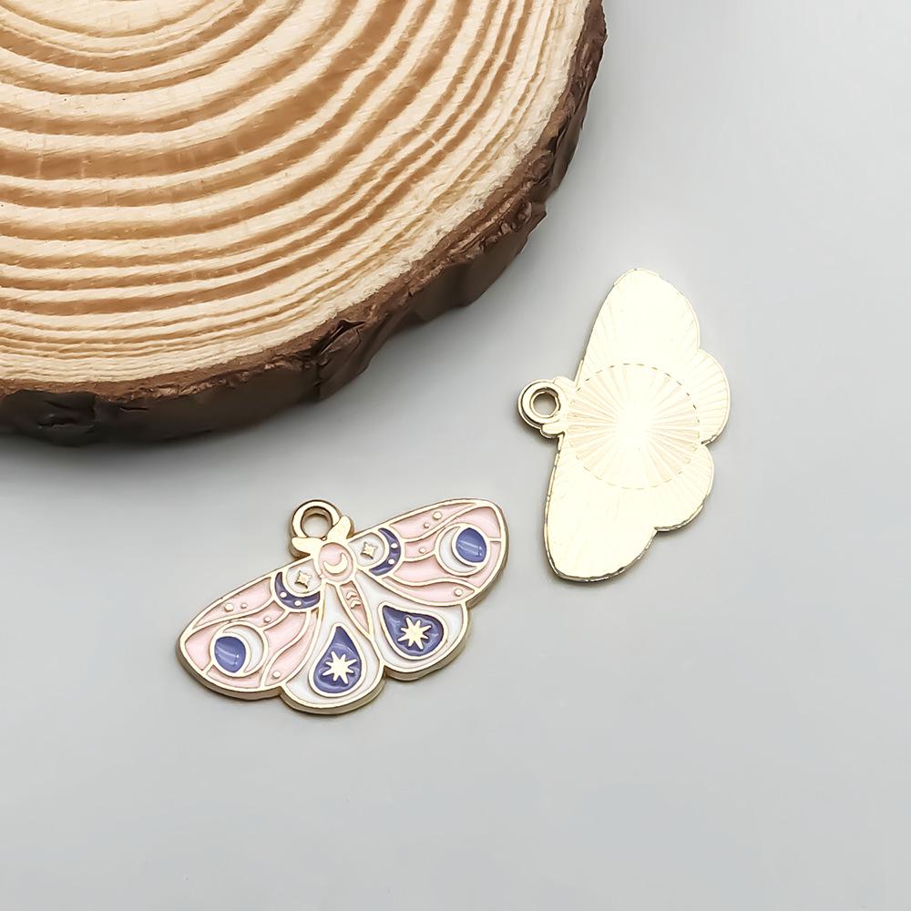 Colorful Enamel Alloy Butterfly & Leaf Pendant Charm for DIY Jewelry