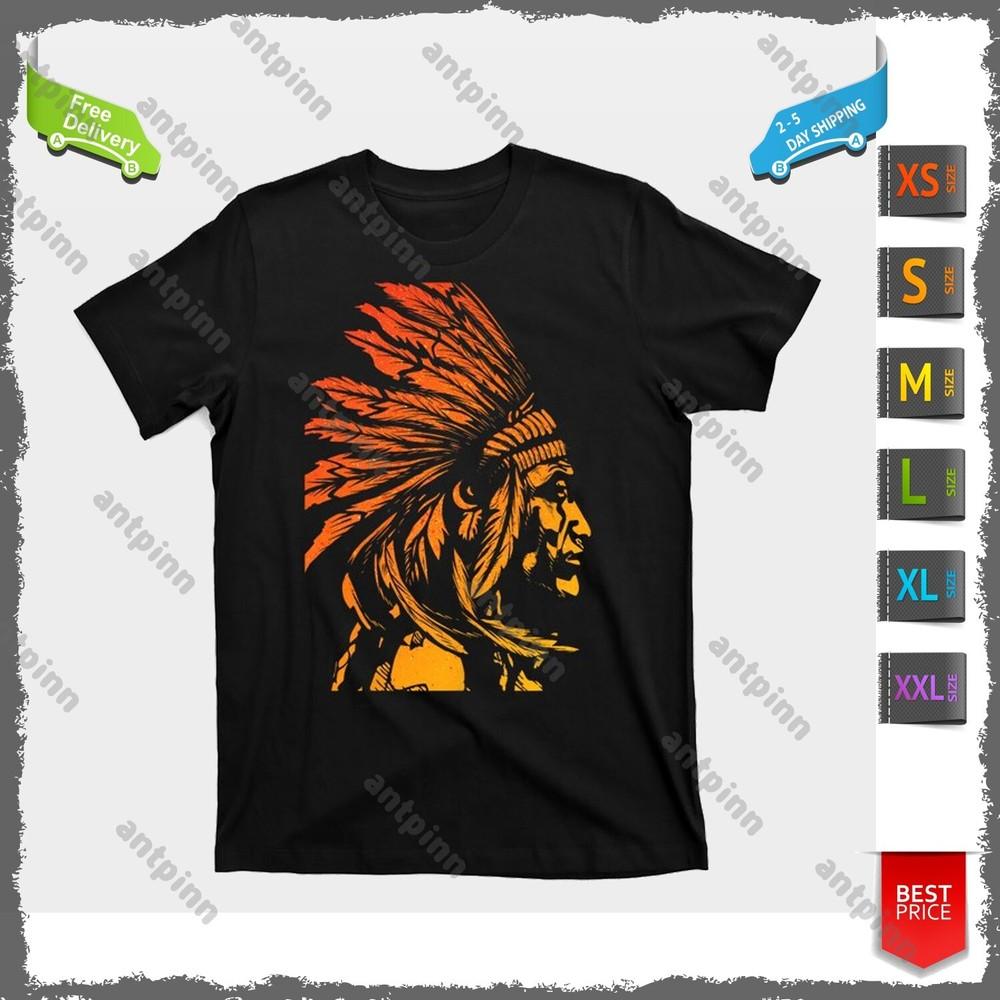 Native American Headdress Indigenous Indian Land T-Shirt For Men Unisex T-Shirt L