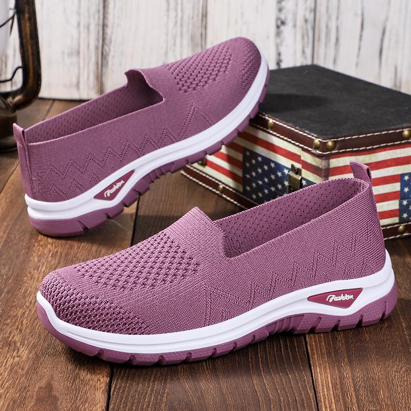 Summer Knitted Mesh Sneakers for Women Non Slip Walking Shoes Breathable Work Running Shoes Women's Casual Comfortable Lightweight Workout Shoes