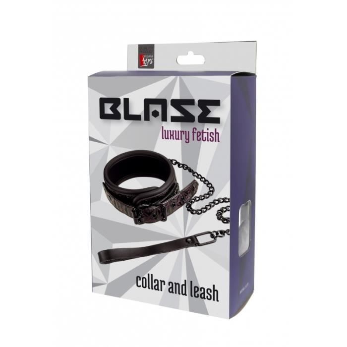Collier et Laisse - BLAZE - Luxuty Fetish - Simili Cuir Irisé Violet - Réglable - Finition de Qualité