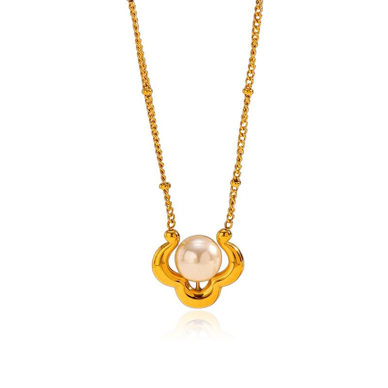 ins exquisite stainless steel necklace women's light luxury high sense does not fade collarbone chain 18k gold titanium steel necklace