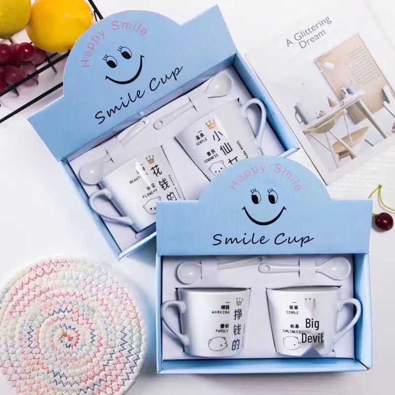 Cartoon Ceramic Mug Set with Spoons
